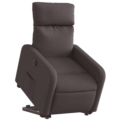 Poltrona reclinável - Poltrona relax elétrica tecido castanho-escuro