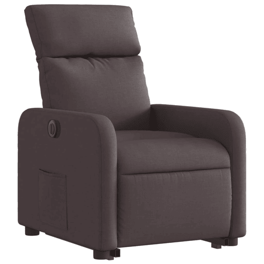 Poltrona reclinável - Poltrona relax elétrica tecido castanho-escuro
