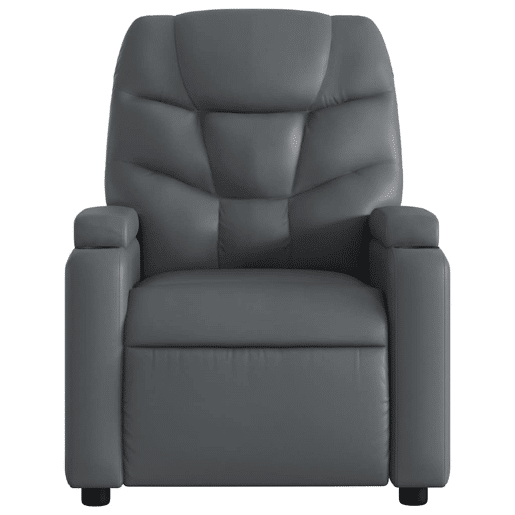 Poltrona de massagens reclinável - Poltrona relax couro artificial cinzento