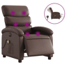 Poltrona massagens reclinável - Poltrona relax elétrica couro artif. castanho