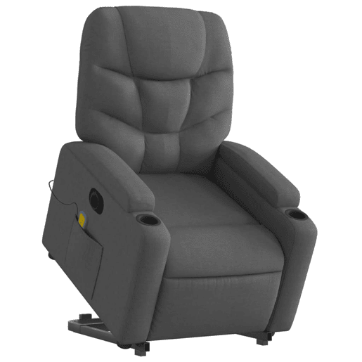 Poltrona elétrica elevatória massagens - Poltrona relax tecido cinzento-escuro