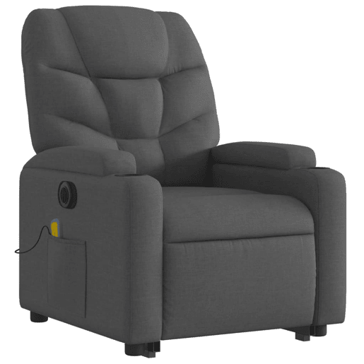 Poltrona elétrica elevatória massagens - Poltrona relax tecido cinzento-escuro