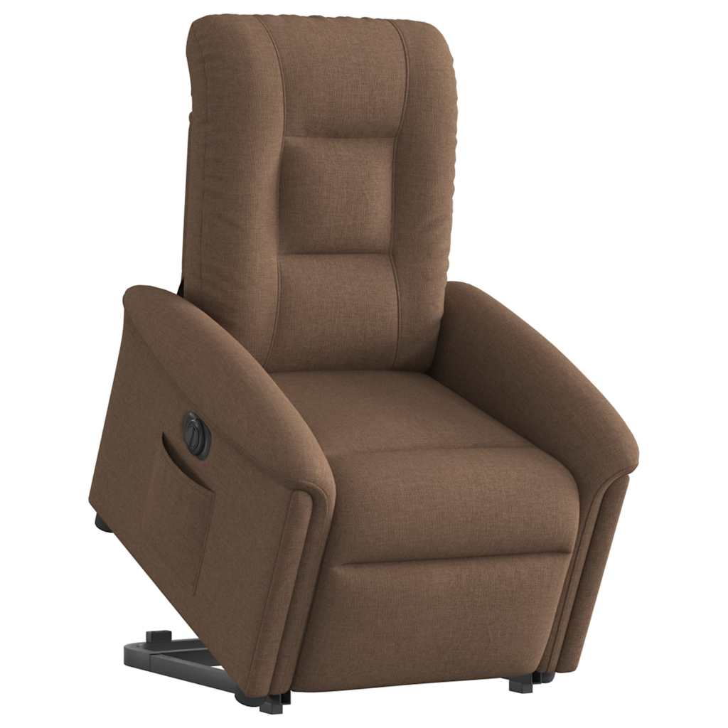 Sillón eléctrico reclinable elevable - sillón relax de tela marrón