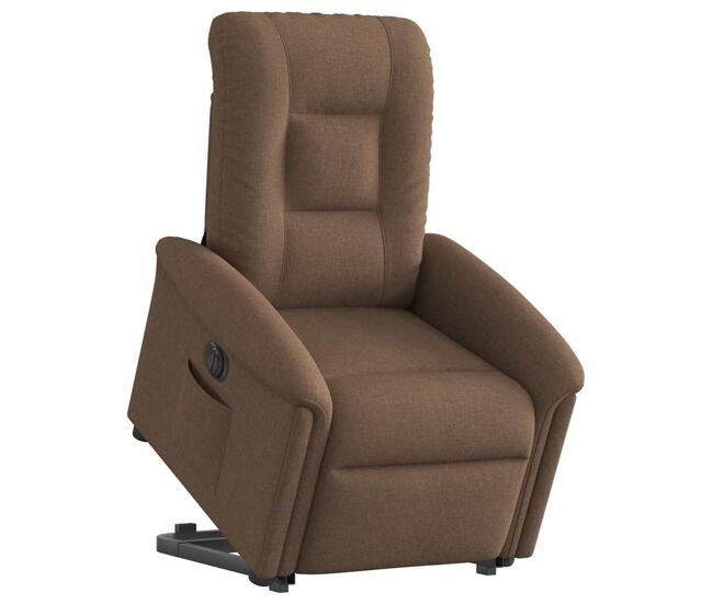 Sillón eléctrico reclinable elevable - sillón relax de tela marrón