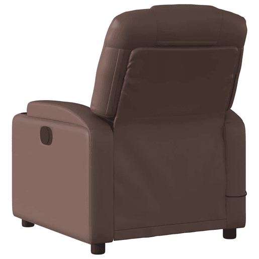 Poltrona massagens reclinável - Poltrona relax elétrica couro artif. castanho