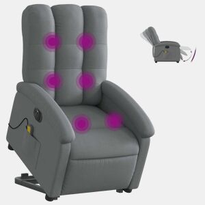 Poltrona elétrica elevatória massagens - Poltrona relax tecido cinzento-escuro