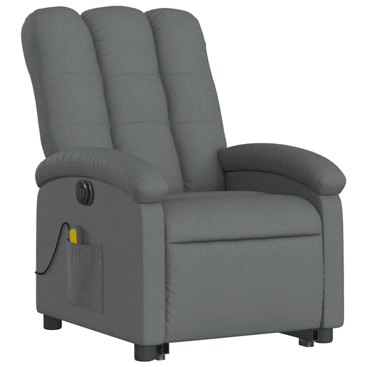 Poltrona elétrica elevatória massagens - Poltrona relax tecido cinzento-escuro