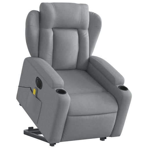 Poltrona elétrica reclinável massagens - Poltrona relax tecido cinzento-claro