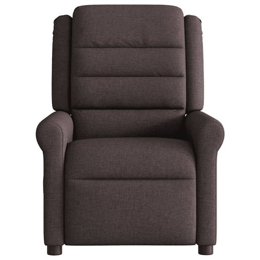 Poltrona de massagens reclinável - Poltrona relax tecido castanho-escuro