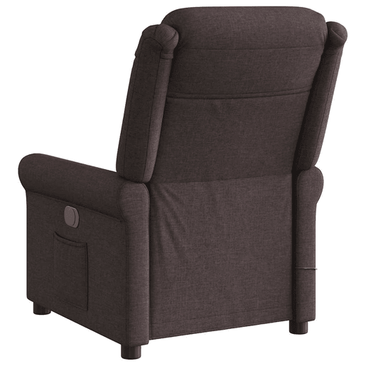 Poltrona de massagens reclinável - Poltrona relax tecido castanho-escuro