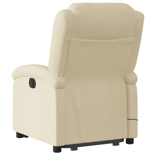 Poltrona elétrica elevatória massagens - Poltrona relax tecido creme