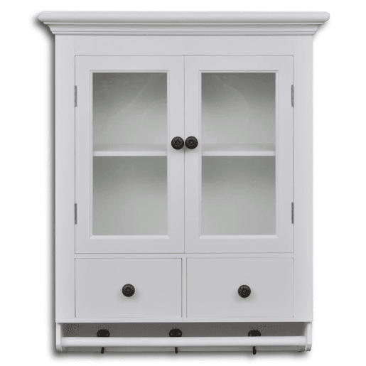 Armário de parede para cozinha - Cozinha modular com porta de vidro branco