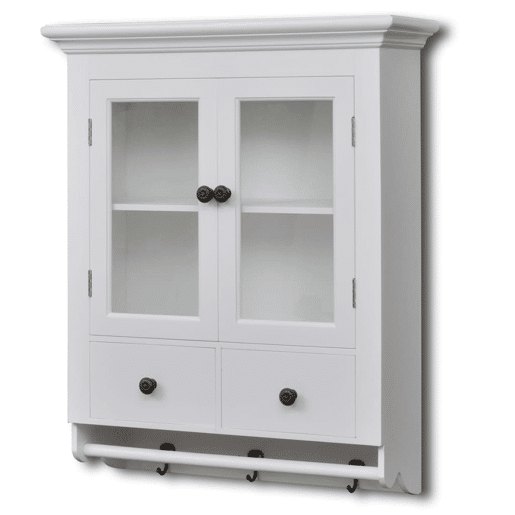 Armário de parede para cozinha - Cozinha modular com porta de vidro branco