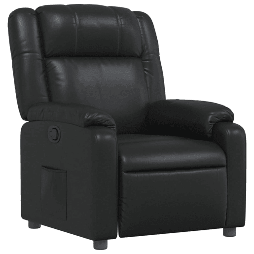 Poltrona reclinável - Poltrona relax couro artificial preto