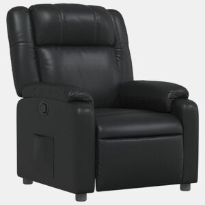 Poltrona reclinável - Poltrona relax couro artificial preto