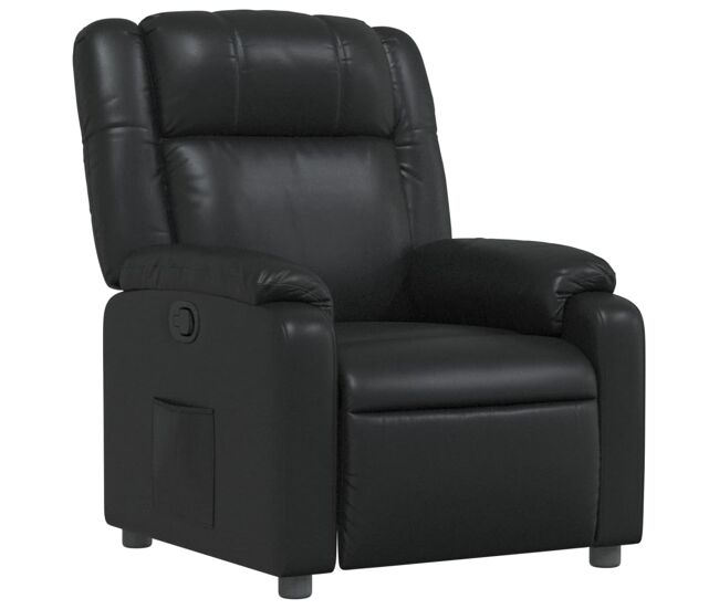 Sillón reclinable - sillón relax de cuero sintético negro
