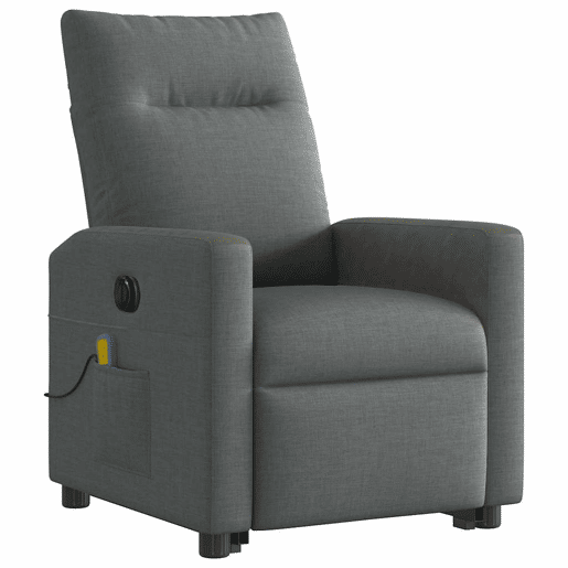 Poltrona elétrica elevatória massagens - Poltrona relax tecido cinzento-escuro