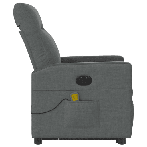 Poltrona elétrica elevatória massagens - Poltrona relax tecido cinzento-escuro
