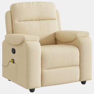 Poltrona de massagens reclinável - Poltrona relax tecido cor creme