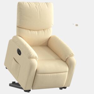 Poltrona reclinável - Poltrona relax elétrica tecido cor creme