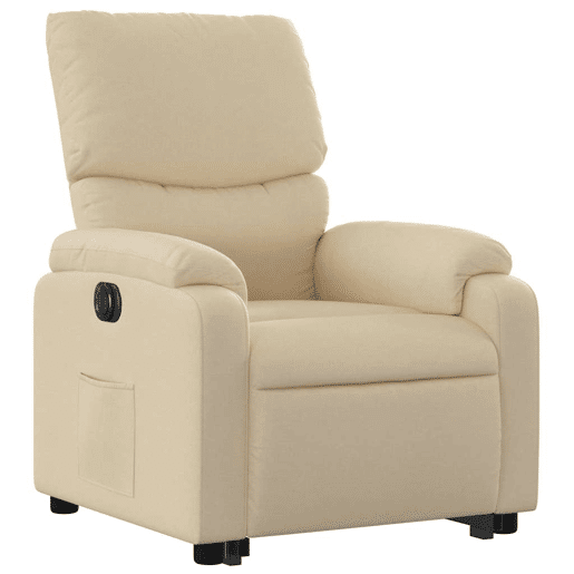 Poltrona reclinável - Poltrona relax elétrica tecido cor creme