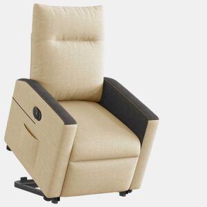 Poltrona reclinável - Poltrona relax elétrica tecido cor creme