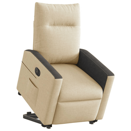 Poltrona reclinável - Poltrona relax elétrica tecido cor creme