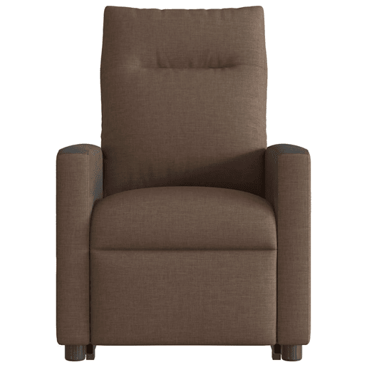 Poltrona elétrica elevatória massagens - Poltrona relax tecido castanho Poltrona elétrica elevatória massagens - Poltrona relax tecido castanho