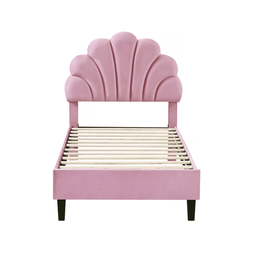 Cama em forma de concha de veludo Manon - 90 x 190 cm - Rosa