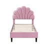 Cama em forma de concha de veludo Manon - 90 x 190 cm - Rosa