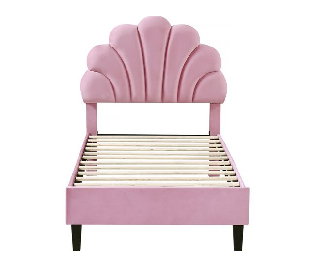 Cama de terciopelo "manon" - 90 x 190 cm - rosa