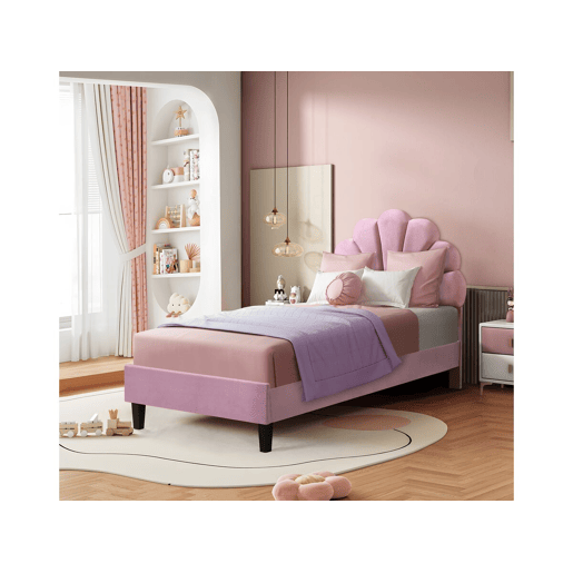 Cama em forma de concha de veludo Manon - 90 x 190 cm - Rosa