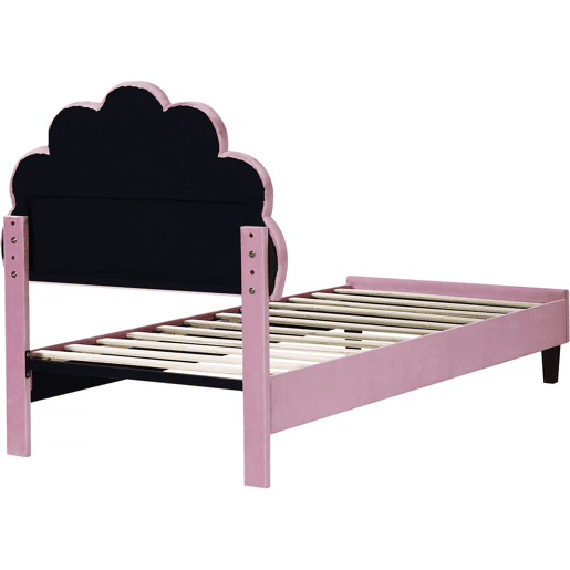 Cama em forma de concha de veludo Manon - 90 x 190 cm - Rosa