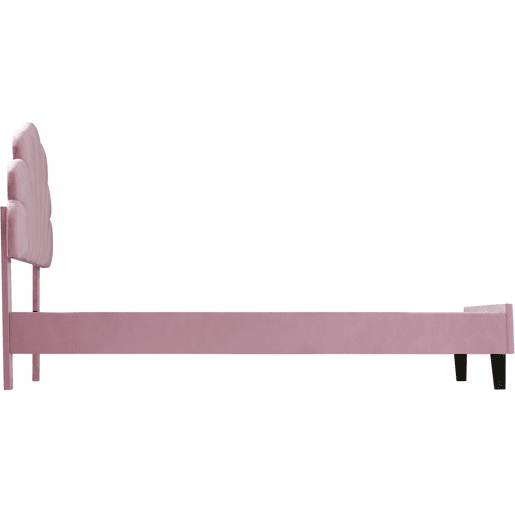 Cama em forma de concha de veludo Manon - 90 x 190 cm - Rosa