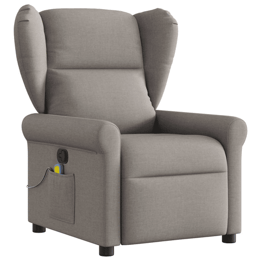 Poltrona de massagens reclinável - Poltrona relax tecido cinzento-acastanhado