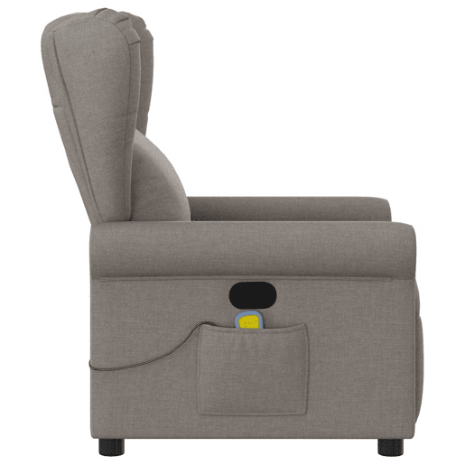 Poltrona de massagens reclinável - Poltrona relax tecido cinzento-acastanhado