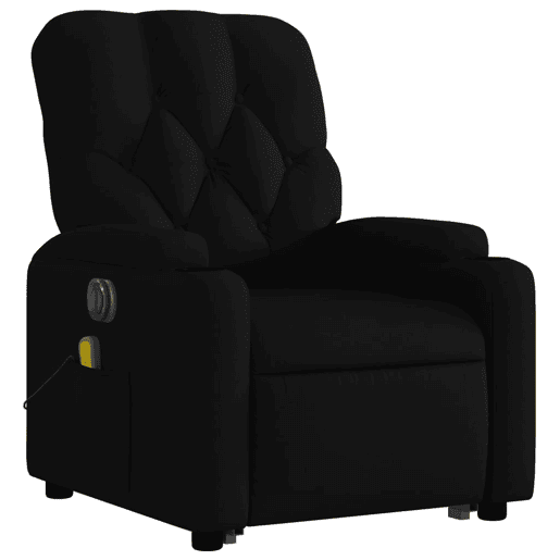 Poltrona elétrica elevatória massagens - Poltrona relax tecido preto