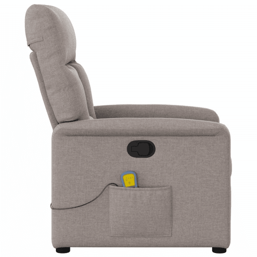 Poltrona de massagens reclinável - Poltrona relax tecido cinzento-acastanhado