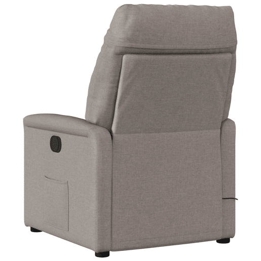 Poltrona de massagens reclinável - Poltrona relax tecido cinzento-acastanhado