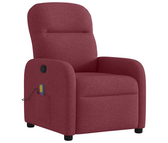Sillón de masaje reclinable - sillón relax de tela color vino tinto