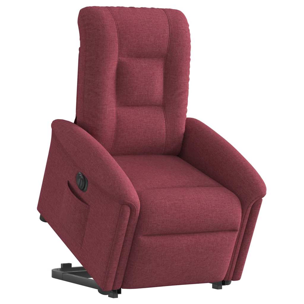 Sillón eléctrico reclinable elevable - sillón relax de tela rojo tinto