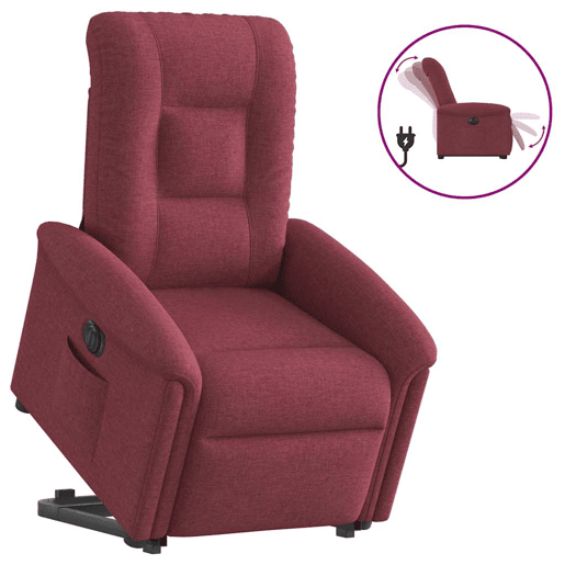 Poltrona reclinável - Poltrona relax elétrica tecido vermelho-tinto