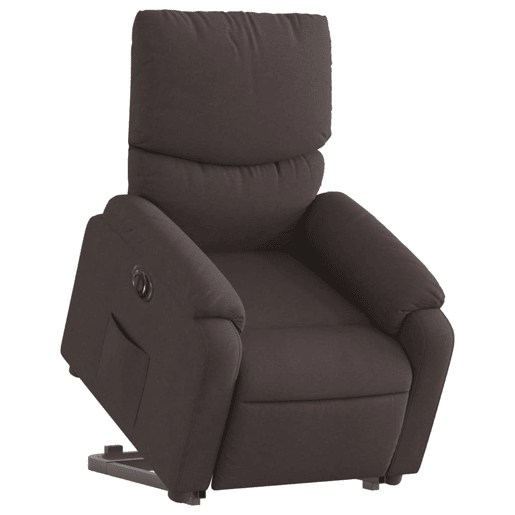 Poltrona reclinável - Poltrona relax elétrica tecido castanho-escuro