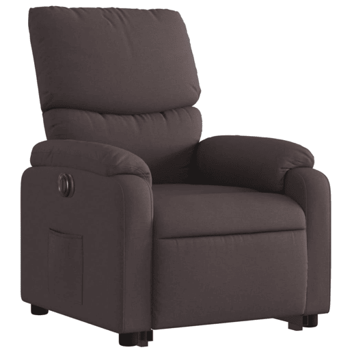 Poltrona reclinável - Poltrona relax elétrica tecido castanho-escuro
