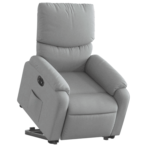 Poltrona reclinável - Poltrona relax elétrica tecido cinzento-claro