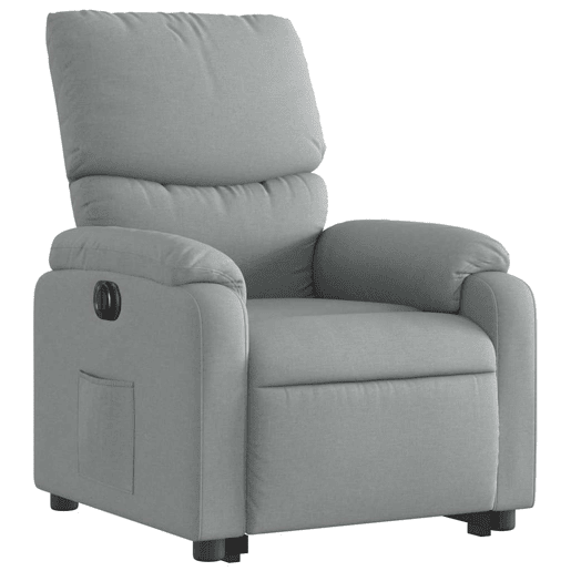 Poltrona reclinável - Poltrona relax elétrica tecido cinzento-claro