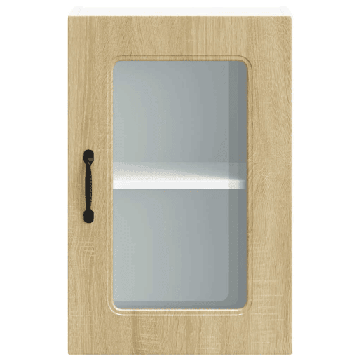 Armário de parede de cozinha - Cozinha modular porta vidro carvalho sonoma