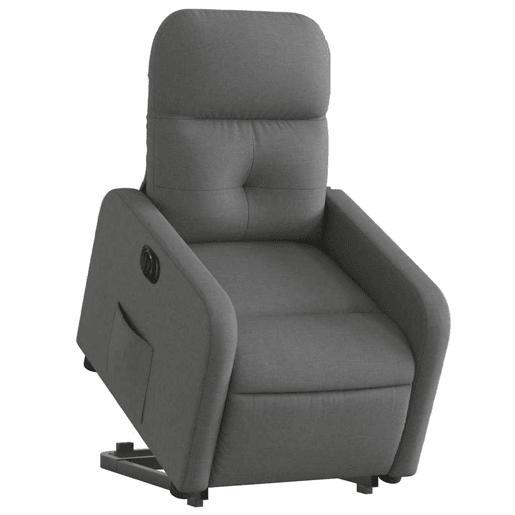 Poltrona reclinável - Poltrona relax elétrica tecido cinzento-escuro