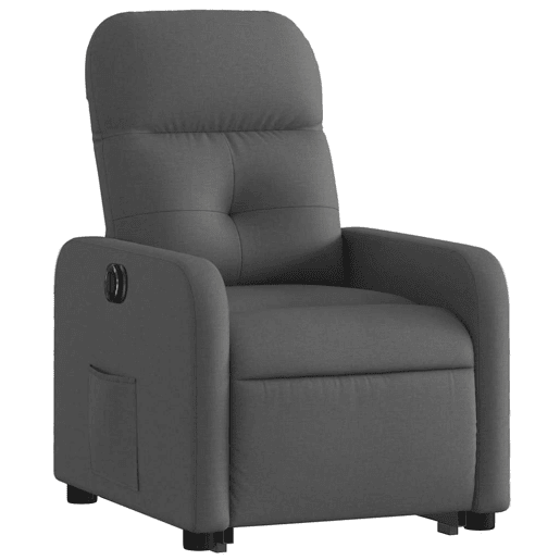 Poltrona reclinável - Poltrona relax elétrica tecido cinzento-escuro