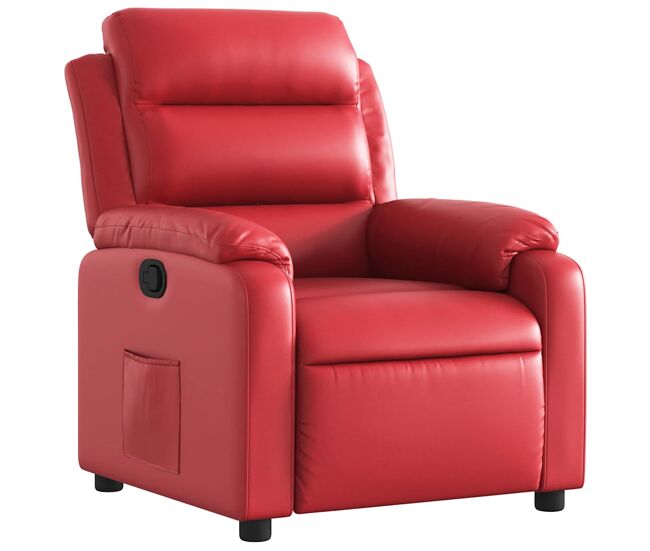 Sillón reclinable - sillón relax de cuero sintético rojo
